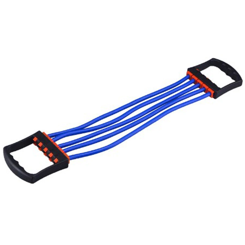 Chest Expander Detachable 5 Fitness Resistance Bands Chest Muscle Strength Training Pull Rope Blue
