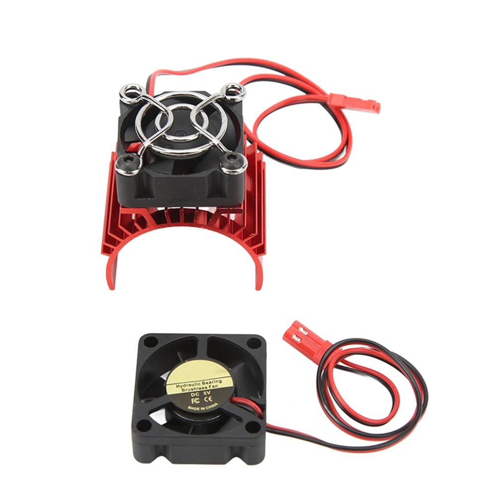 Hobbyfans Motor Heatsink and Cooling Fan Aluminium Alloy and Plastic Motor Heatsink Set for F540 550 3650 3660 Motor Red