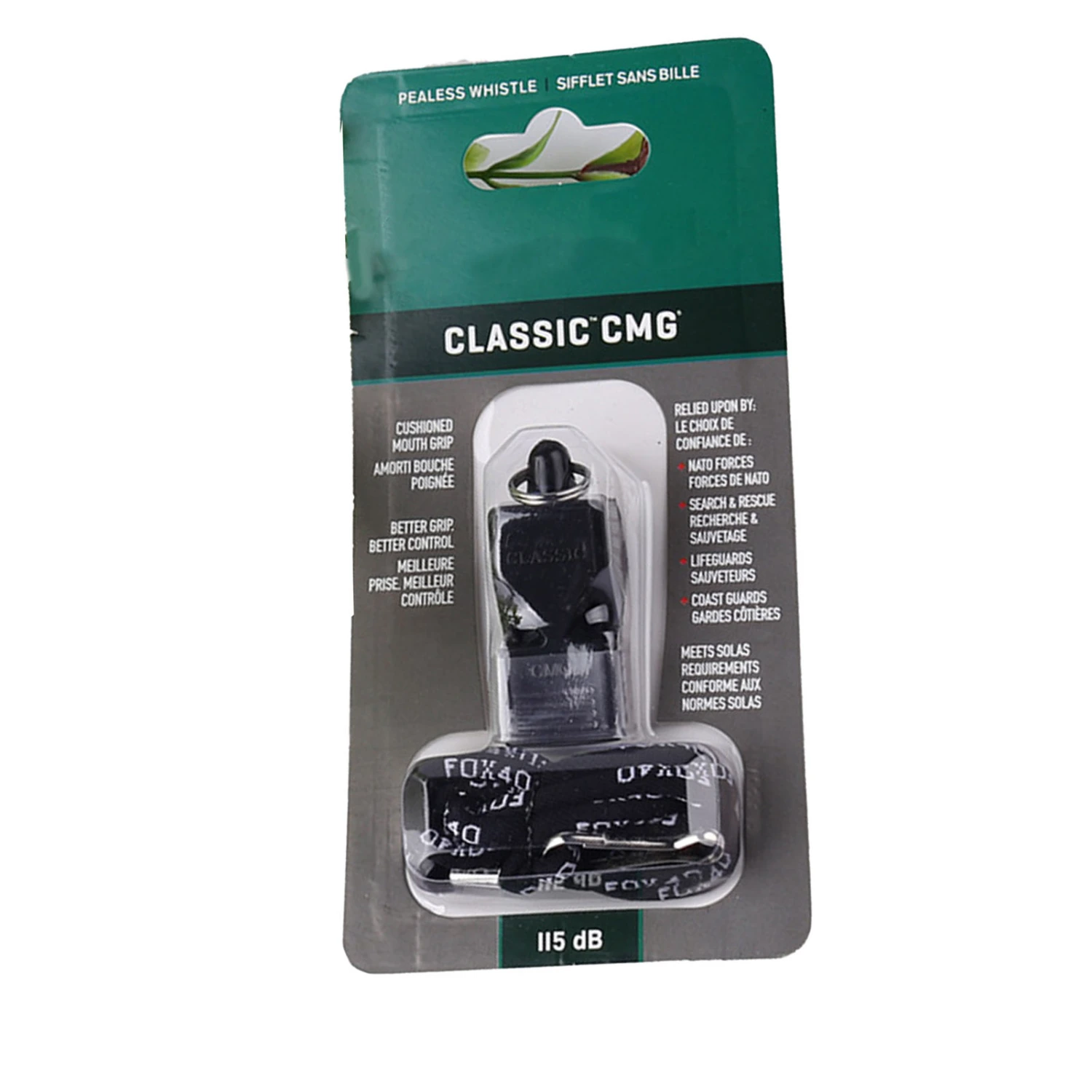 Classic CMG Whistle Sports Whistle with Lanyard for Coach Referee Football Basketball Exam Black