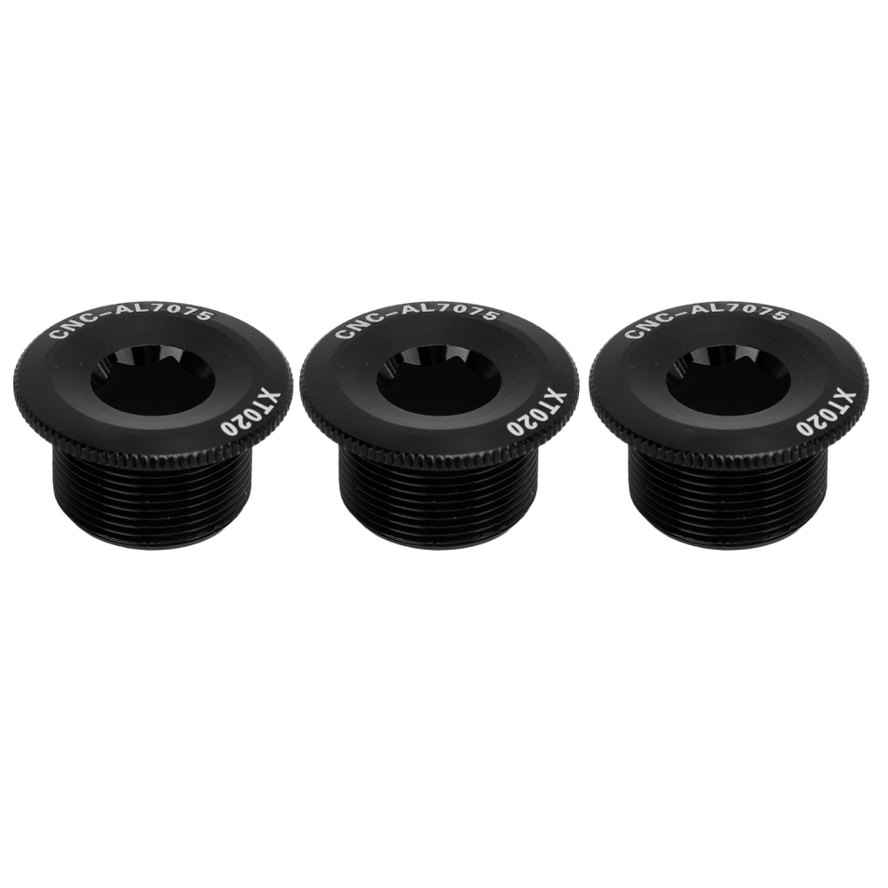 3pcs M20 Crank Cover Screws Rustproof Corrosion Resistant Aluminum Alloy Bike Crank Cover Screws for Mountain Bike Black