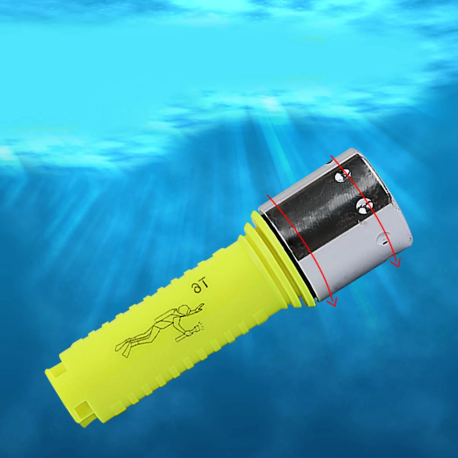 Underwater Flashlight LED Aluminum Alloy Glare Magnetron Diving Flashlight for Outdoor Diving Flashlight