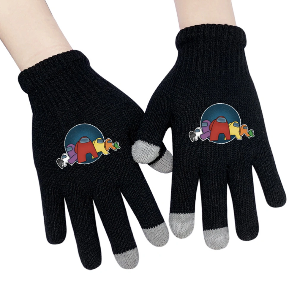 Gaming Winter Knit Gloves Touchscreen Stretch Thermal Gloves for Teen Girls Boys Women Men