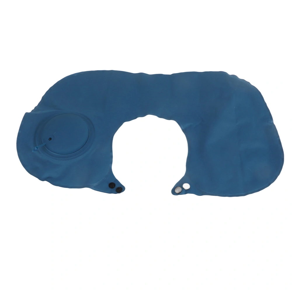 Inflatable Travel Pillow Outdoor Portable U Shaped Neck Pillow Inflatable Camping Air Pillow Royal Blue