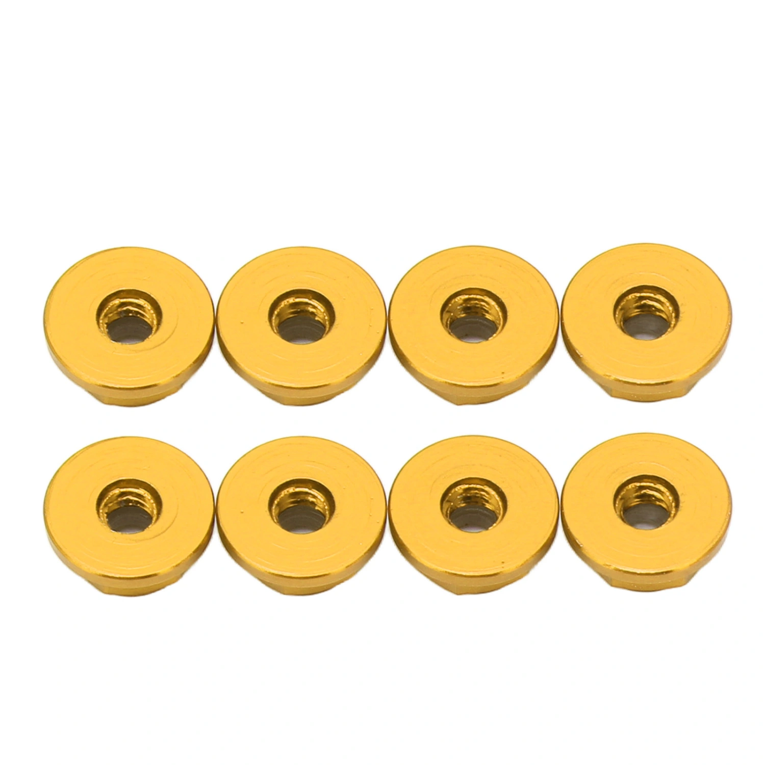 8Pcs 1/24 M2 Anti Loose Nut Aluminium Alloy Flanged Nylon Lining Anti Loose M2 Hex Self Locking Nuts for Axial for SCX24 Gold