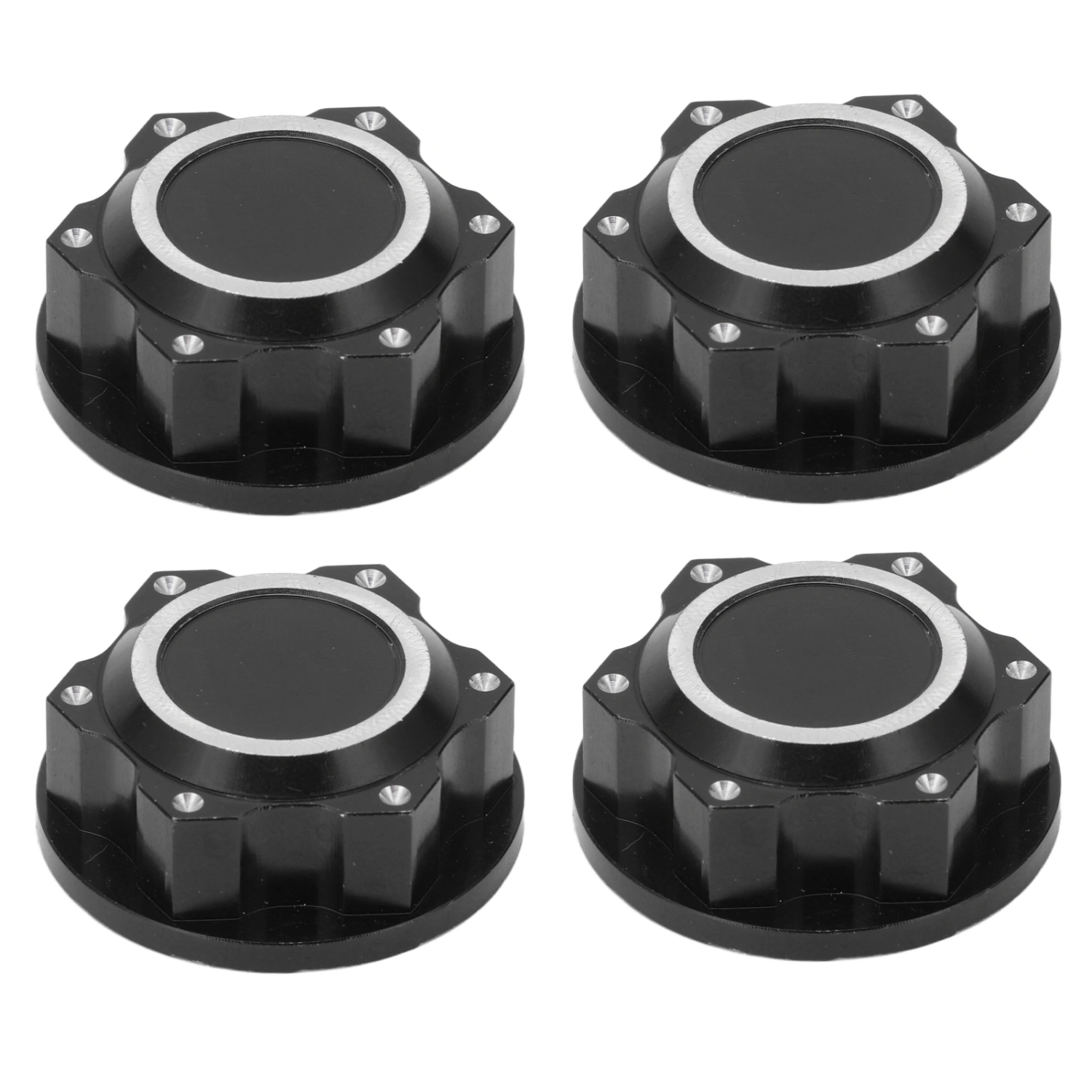 4 Pcs RC Wheel Nuts Aluminum Alloy Bottom Anti Skid Dustproof Hex Wheel Lock Nuts for ARRMA 1:5 Kraton 8s RC Car Black