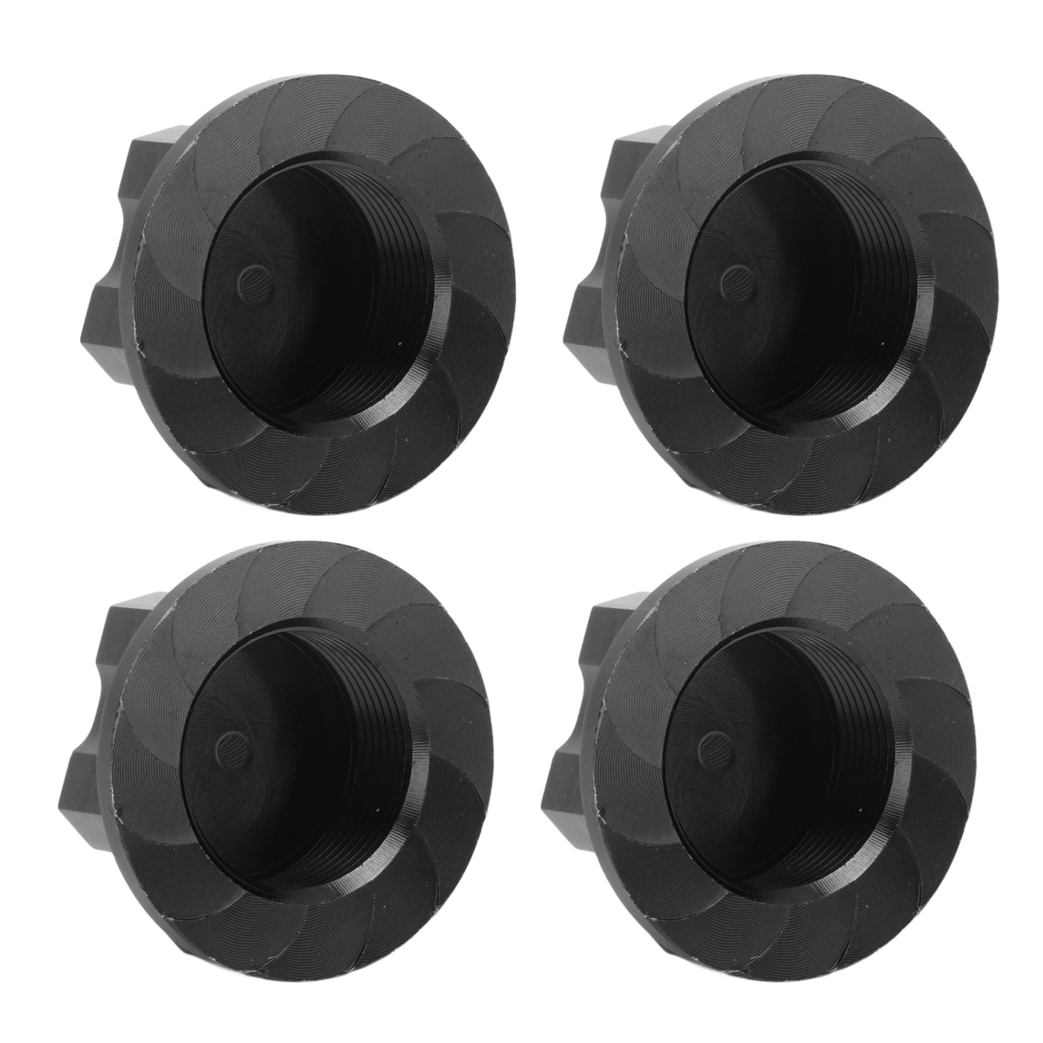 4 Pcs RC Wheel Nuts Aluminum Alloy Bottom Anti Skid Dustproof Hex Wheel Lock Nuts for ARRMA 1:5 Kraton 8s RC Car Black