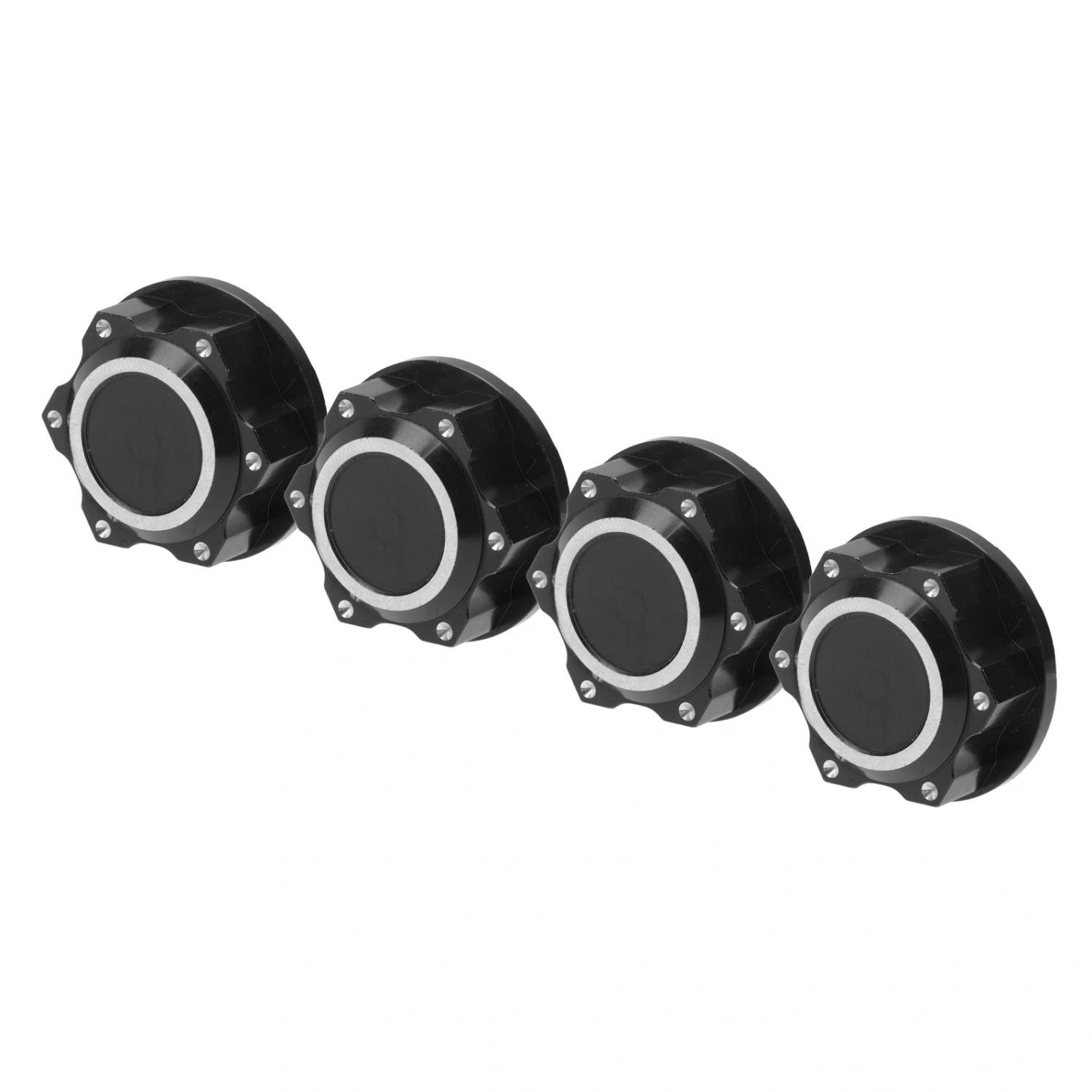 4 Pcs RC Wheel Nuts Aluminum Alloy Bottom Anti Skid Dustproof Hex Wheel Lock Nuts for ARRMA 1:5 Kraton 8s RC Car Black