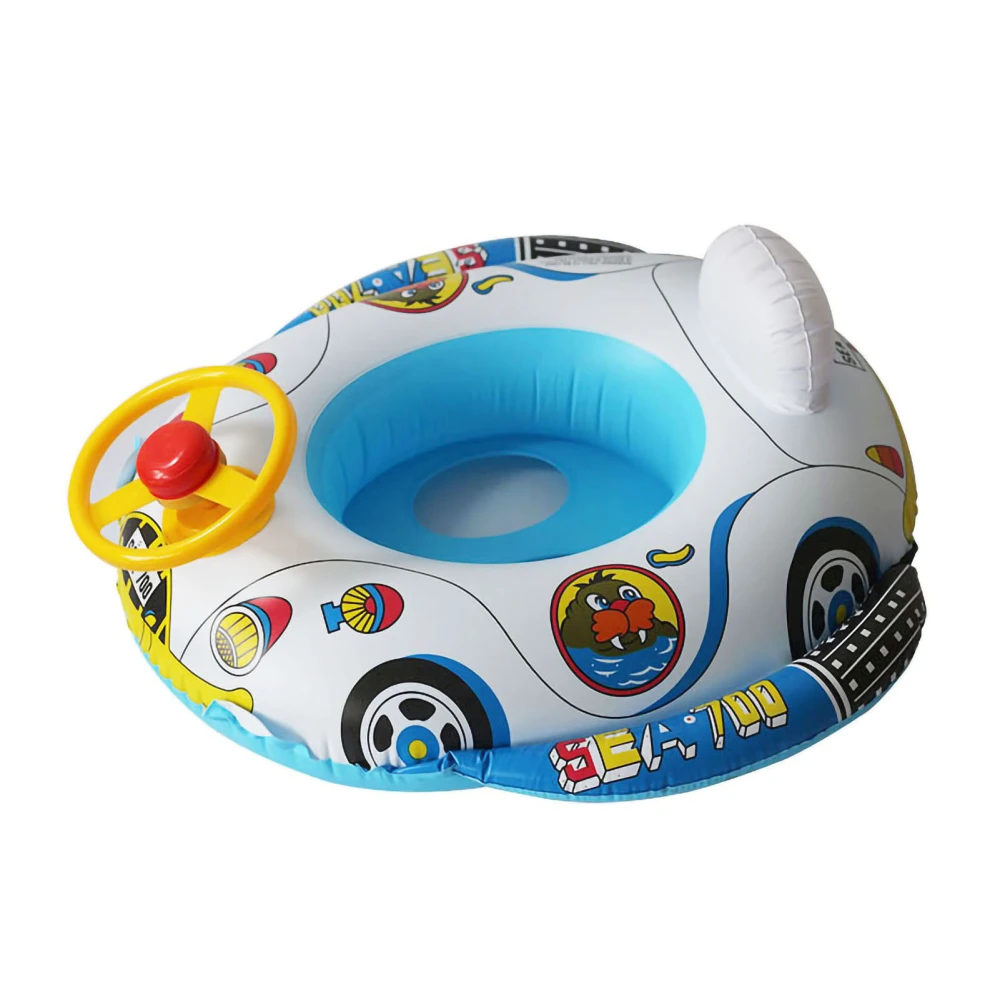 Baby Inflatable Swim Float Boat Children Summer PVC Cartoon Cute Pool Swimming Ring Boat for Holiday Boat Shape