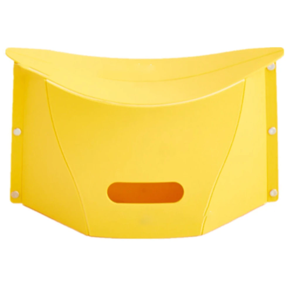 Card Folding Stool Outdoor Travel Portable Carrying Basket Folding Stool Plastic Low Stool Fluorescent Yellow