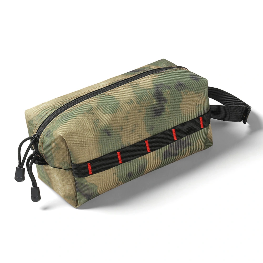 Outdoor Tissue Box Multifunctional Waterproof Adjustable Large Capacity Portable Tissue Bag with 12 Hanging Holes Ink Camouflage