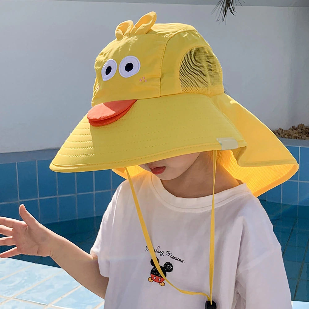 Children Summer Hat Lovely Big Brim Sunscreen Hat Fisherman Hat for Baby Boy Girl Yellow Free Size