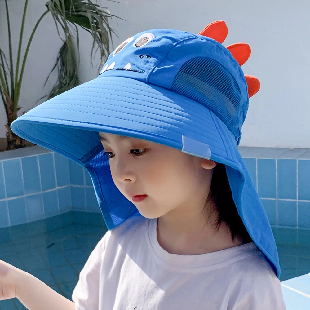 Children Summer Hat Lovely Big Brim Sunscreen Hat Fisherman Hat for Baby Boy Girl Royal Blue Free Size