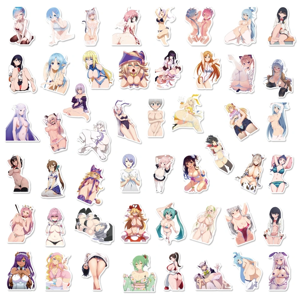 50Pcs Anime Girl Stickers Waterproof Stickers for Laptop Phone Water Bottle Computer Luggage Helmet Skateboard Car BP-0000191