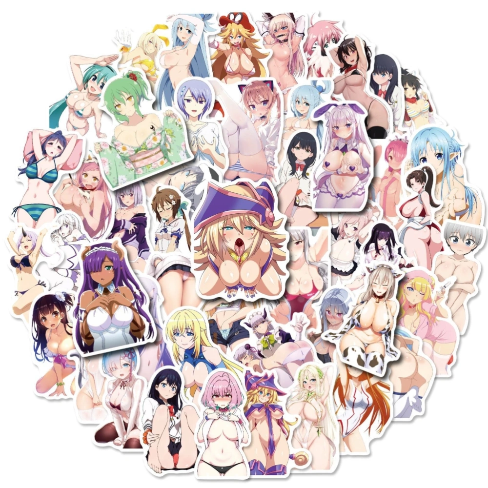 50Pcs Anime Girl Stickers Waterproof Stickers for Laptop Phone Water Bottle Computer Luggage Helmet Skateboard Car BP-0000191