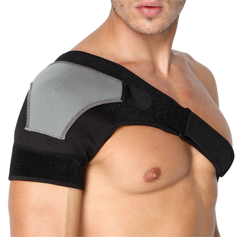 Shoulder Brace Adjustment Wear Resistant Heat Resistant Shoulder Brace Wrap for Sports Exercising Black Gray Right Shoulder one Size