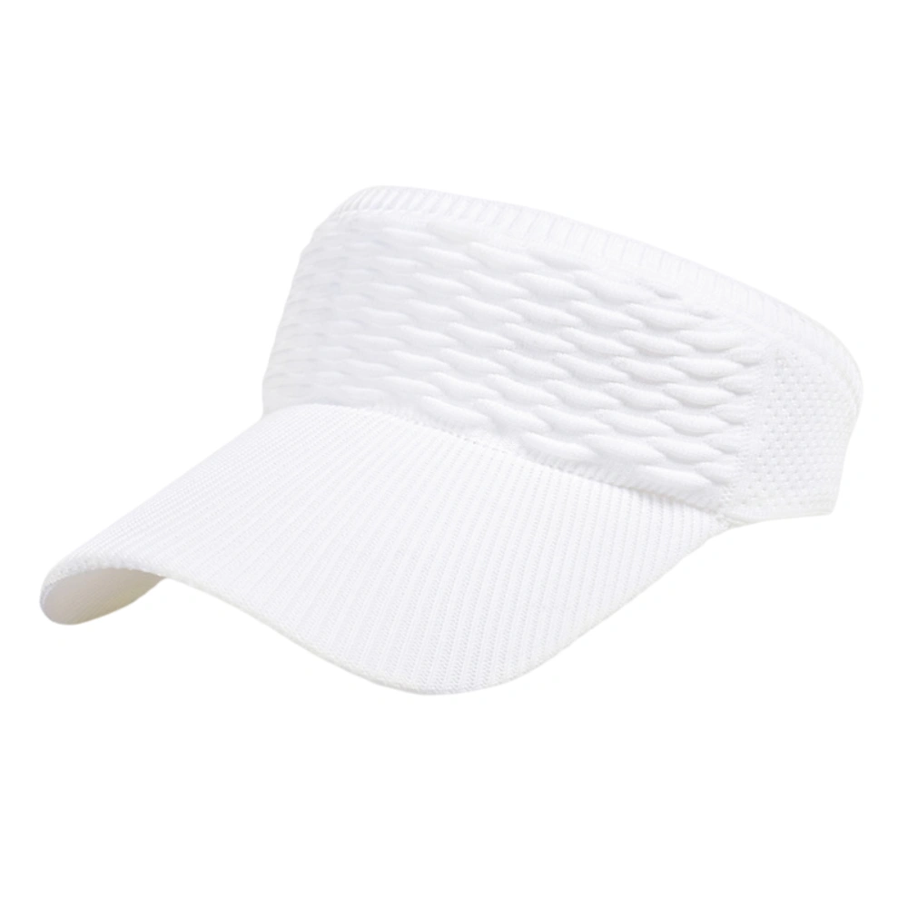 Women Sun Visor Hat Knitted Wide Brim Empty Top Sports Hat Summer Outdoor Sun Hat