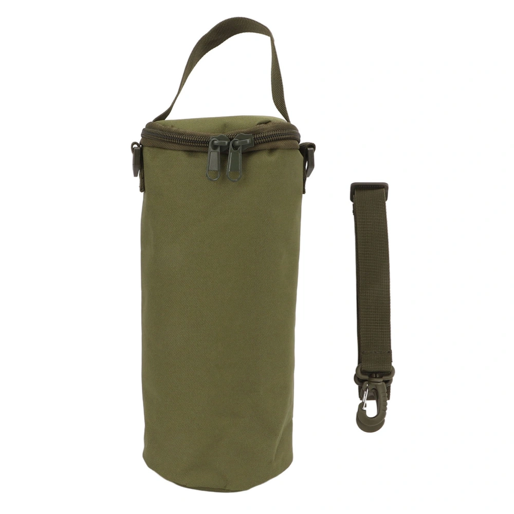 Camping Storage Bag Double Zipper Handle Design Storage Bag with Shoulder Strap for Gas Tanks Camping Lights Green