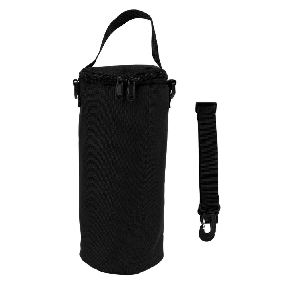 Camping Storage Bag Double Zipper Handle Design Storage Bag with Shoulder Strap for Gas Tanks Camping Lights Black