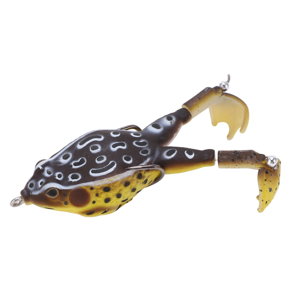 Frog Bait Soft Silicone Artificial Thunder Frog Bait Fishing Lures with Double Propeller FeetBlack Yellow