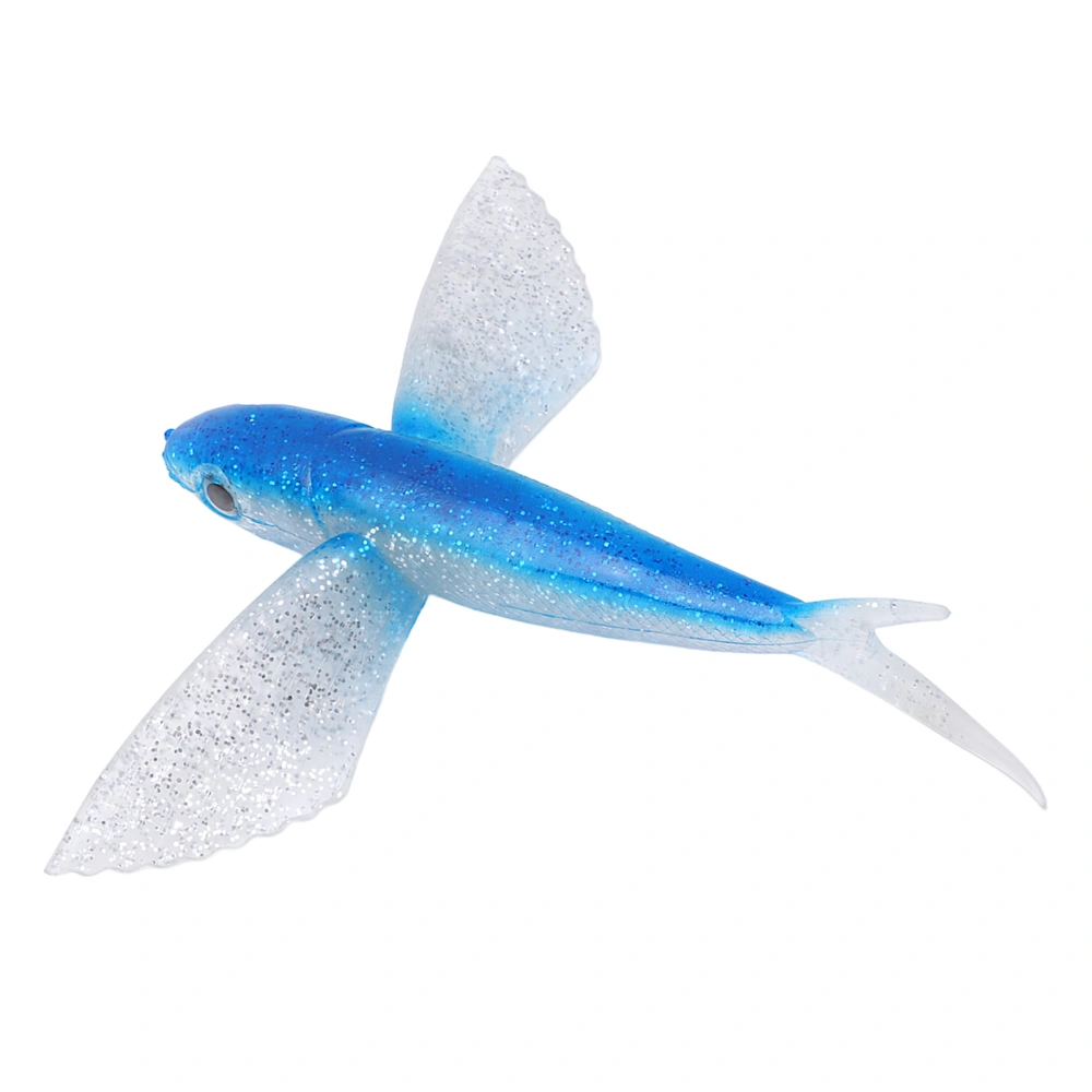 Fishing Lure Flying Fish Shape Artificial Lure Soft Silicone Lure for Seawater Boat FishingBlue