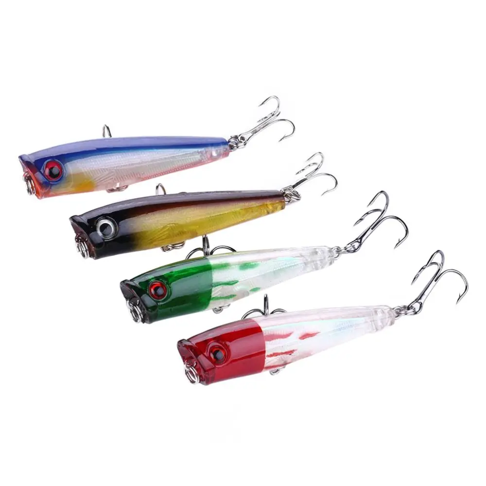 4 Pcs Fishing Saltwater Popper Lures Surf Fishing Lures Topwater Floating Fishing Lures Surf Fishing Floating Lure