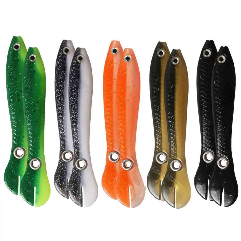 10Pcs 10cm 6g Soft Fishing Lures Loach Soft Bait Soft Paddle Tail Fishing Swimbaits Lures for Bass Trout