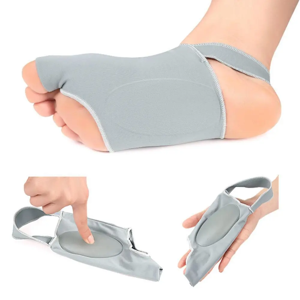 1 Pair 2 in 1 Arch Support Sleeve Brace Big Toe Hallux Valgus Corrector Ankle Arch Brace Wrap with Pads for Flat Feet