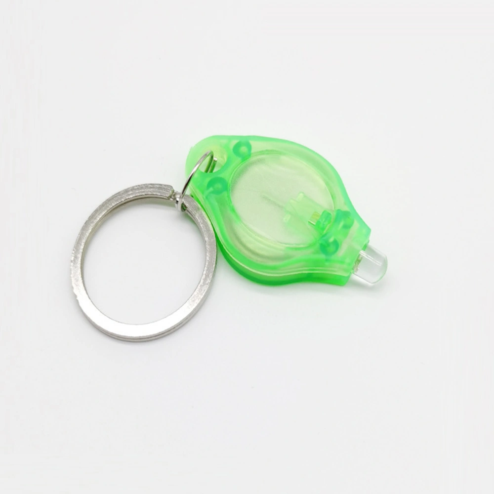 Keychain Flashlight Ultra Mini Key Ring Light Rhombus Shape for UV Curing Purple LightGreen