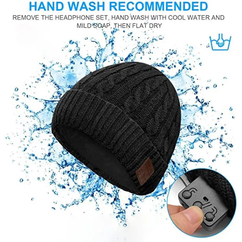 3 in 1 Bluetooth 5.0 Music Beanie Set Winter Hat Earflap Neck Gaiter Scarf Gloves Birthday Gift for Men Women
