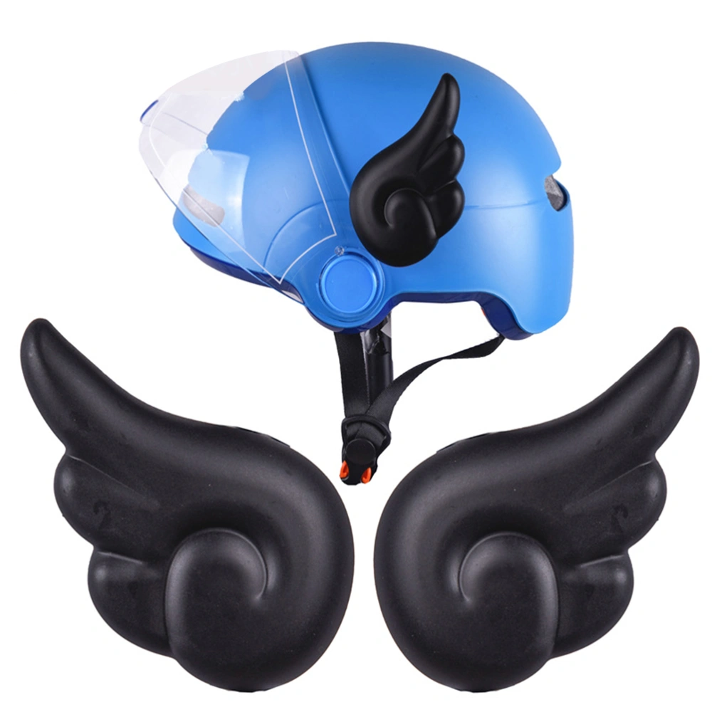 2Pcs Helmet Angel Wing Ornament with Base and Tapes for Bike Helmet Motorcycle Helmet Snowboard Helmet (Helmet Not Included)