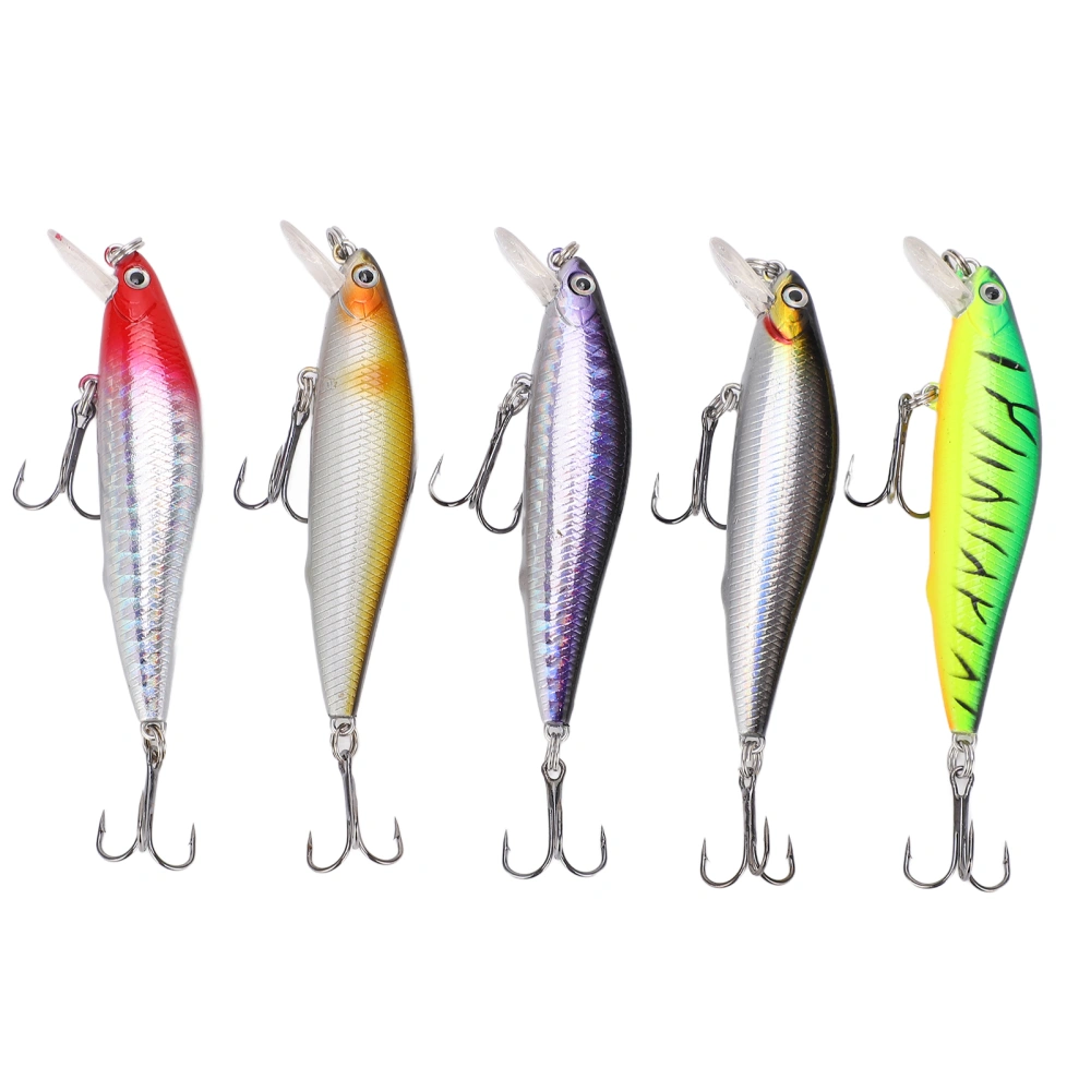 5Pcs Fishing Bait Kit Minnow Floating Swim Lure with Build in Steel Beads for Freshwater Saltwater