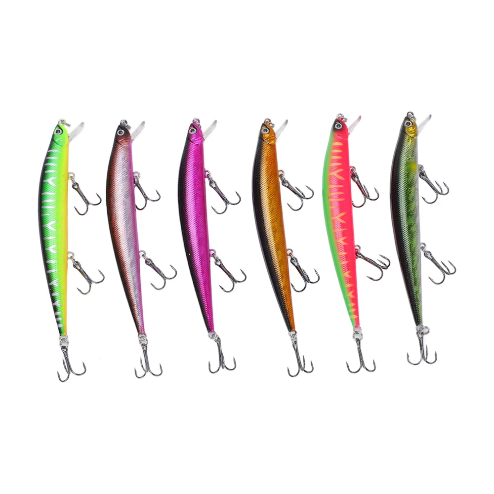 6PCS Minnow Fishing Lure Long Throw Floating Artificial Hard Bait Fish Jig Bait Wobbler