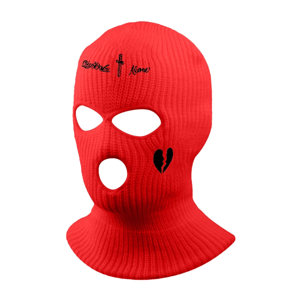 3 Holes Balaclava Knitted Face Cover Winter Windproof Breathable Ski Face Cover for Men Women Outdoor Cycling Skiing Running