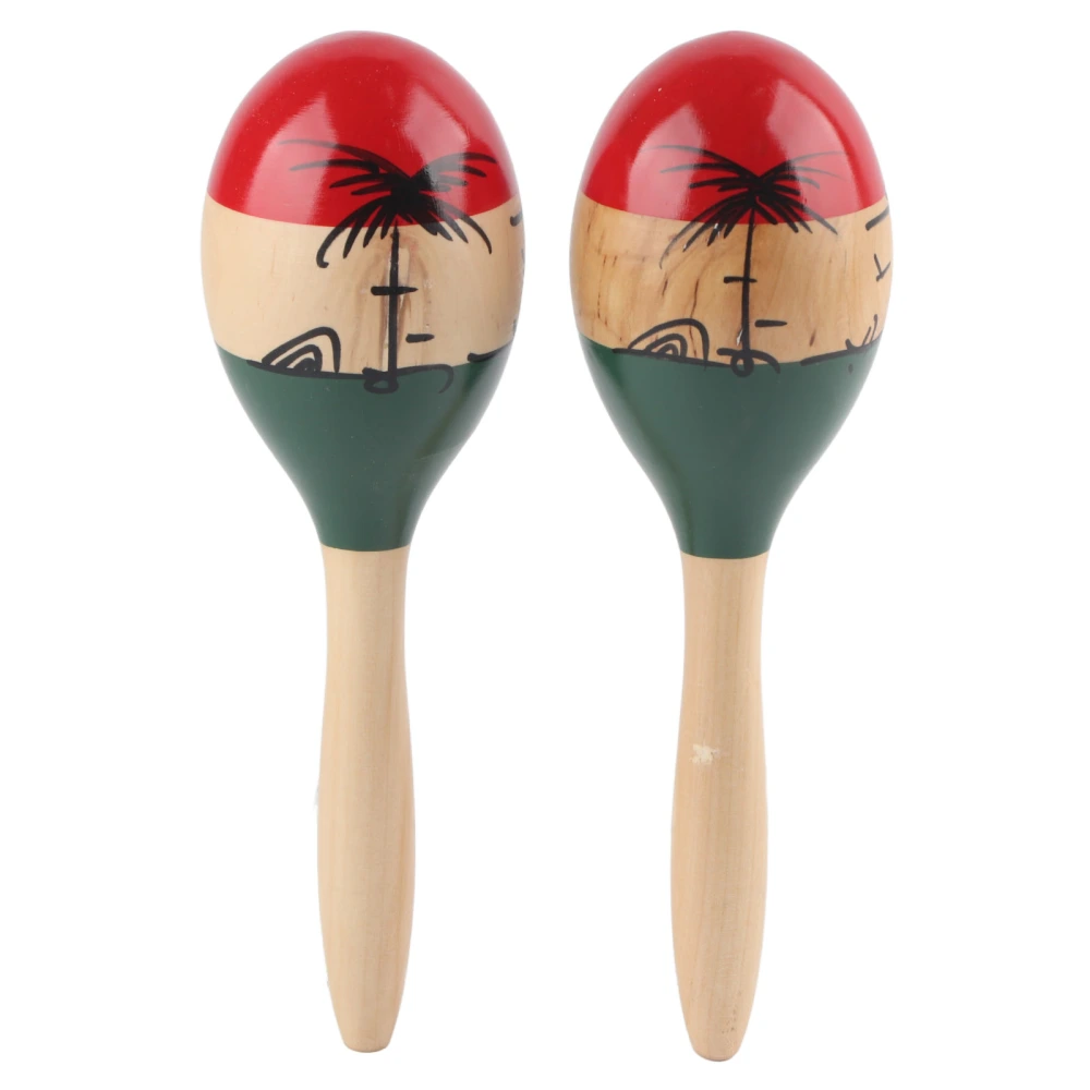 2Pcs Maracas Musical Instrument Wooden Rattles Shaker Hand Percussion Toy Sand Shaker for Kids Early Education