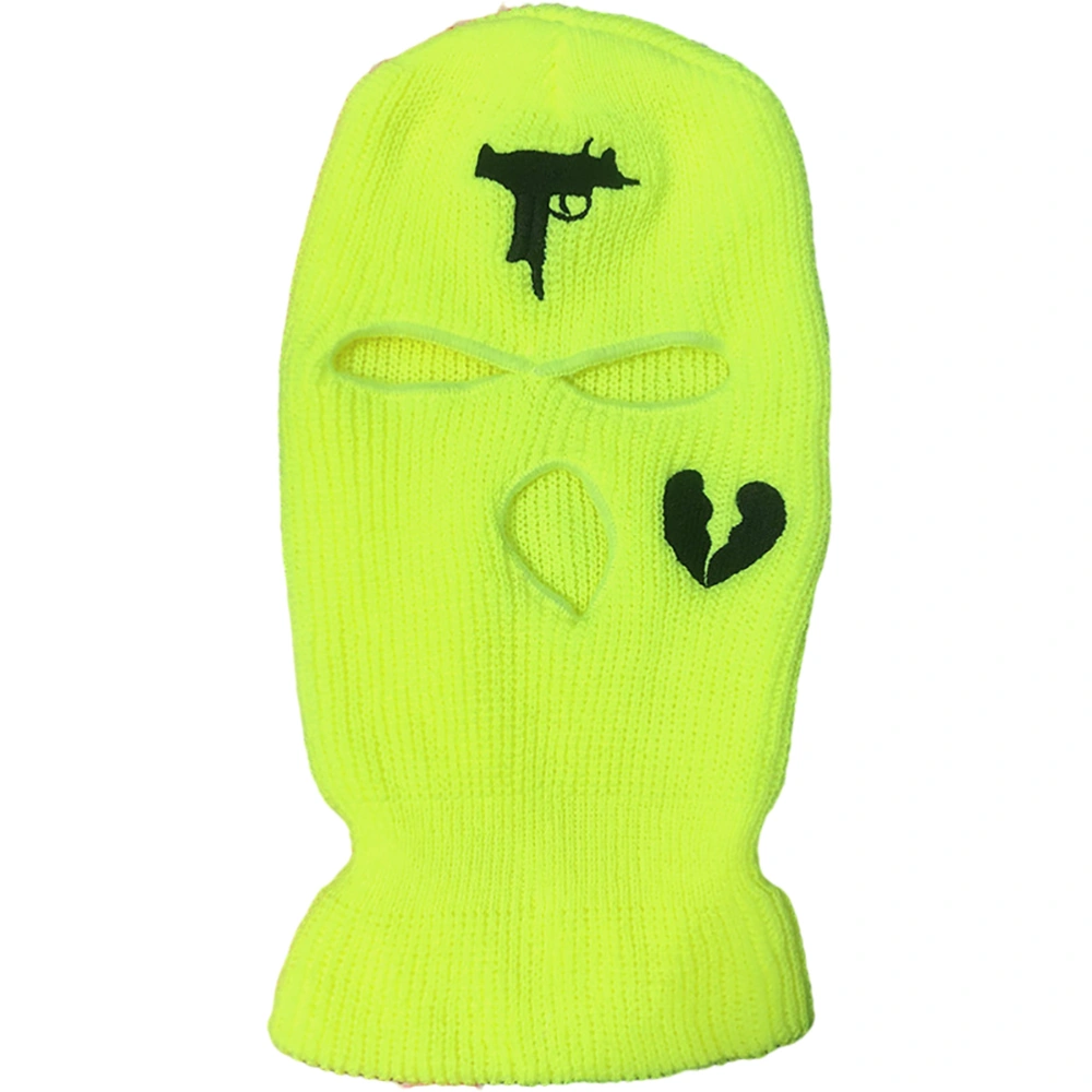 3 Hole Balaclava Knitted Face Cover Cold Weather Windproof Breathable Ski Face Cover for Men Women Cycling Running