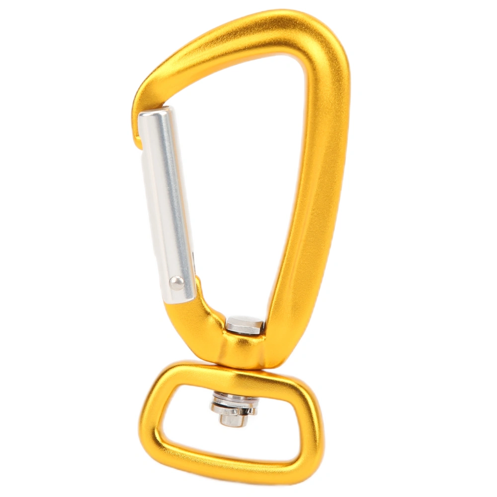 Rotating Snap Hook Rotatable Aluminum Alloy Square Bottom D Ring Hooks for Linking Dog Leash and Outdoor KiteGolden Yellow