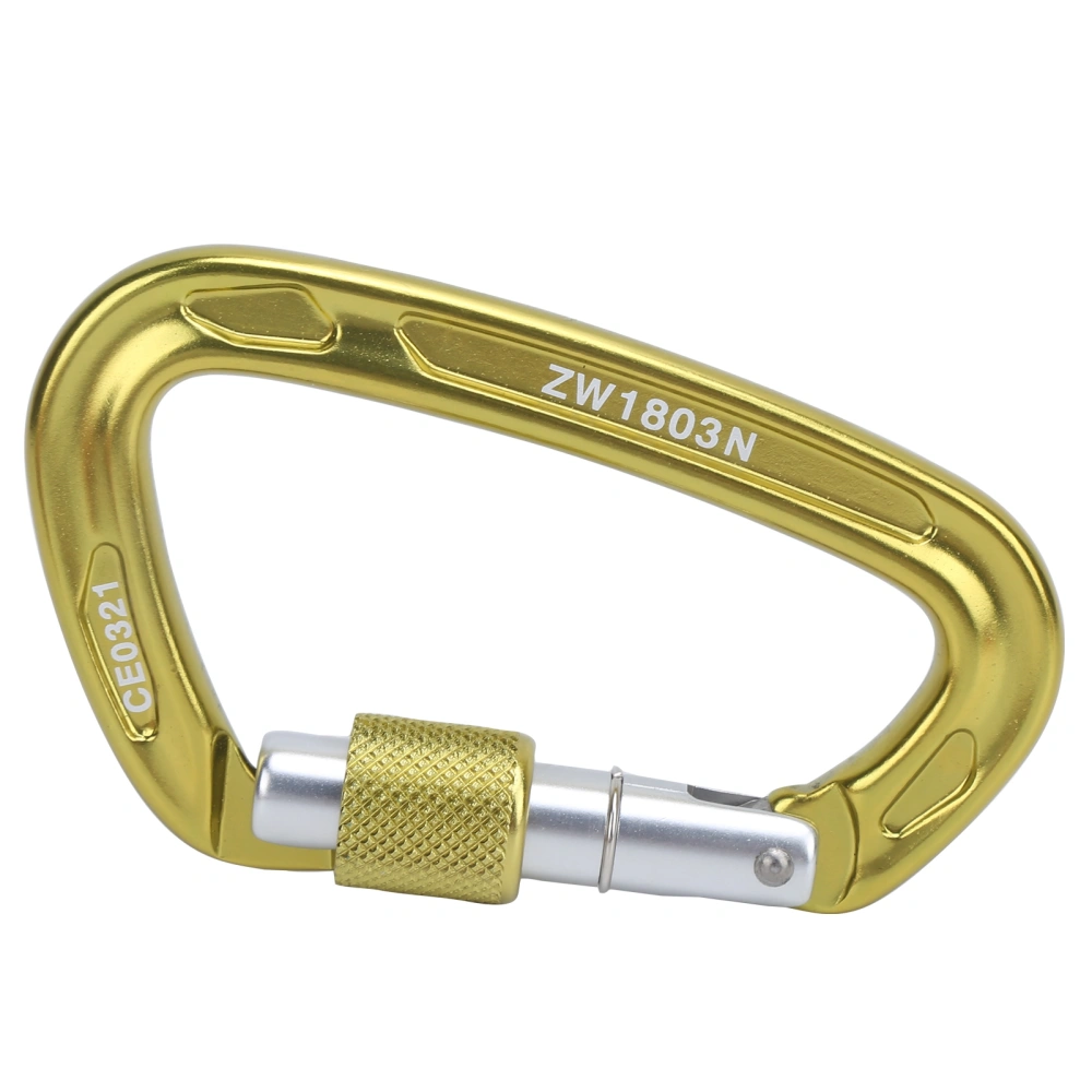 D Type Carabiner Easy to Connect Safe Endurable Non Slip Aviation Aluminum CarabinerYellow