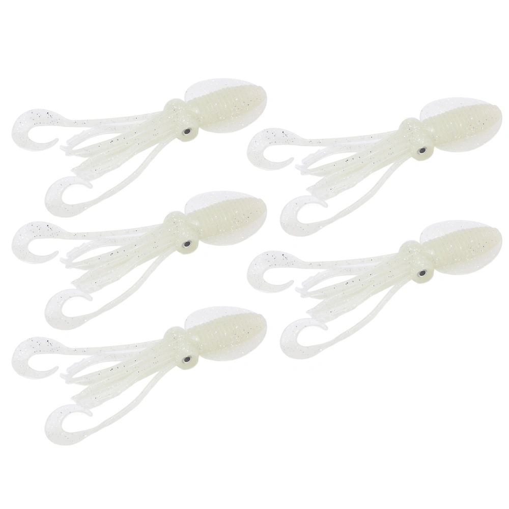 5 Pcs Octopus Lure Soft Luminous Octopus Trolling Bait for Saltwater Ocean FishingApprox. 12cm / 4.7in