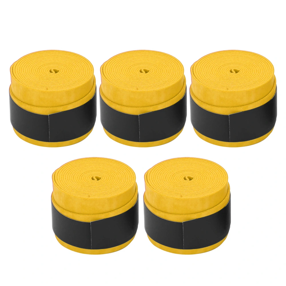 5PCS Handle Overgrip NonSticky Breathable Matte Racket Grip Tape for Badminton Table Tennis Rackets(Yellow )