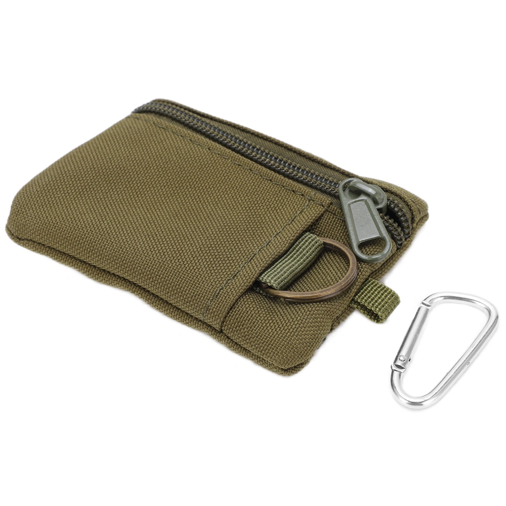 Outdoor EDC Molle Pouch Wallet Mini Portable Key Card Case EDC Pouch Bag Coin Purse with CarabinerGreen