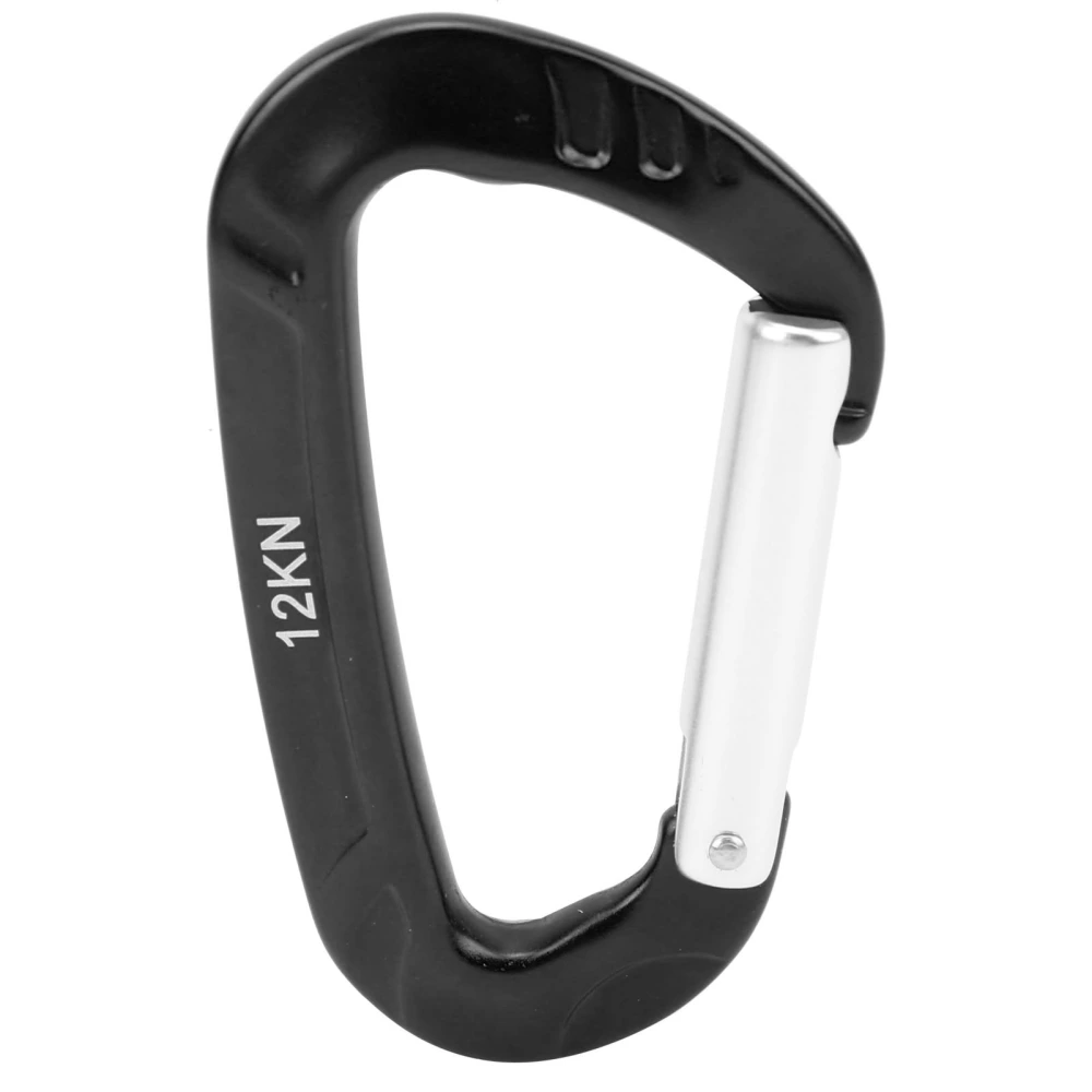 Climbing Carabiner Aluminum Alloy Lightweight Durable Hiking Equipment for AdventurerBlack