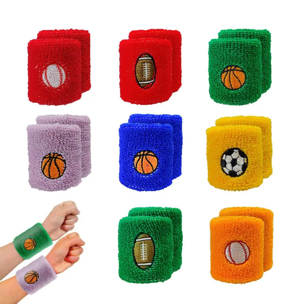 16 Packs Outdoor Sports Wristbands Multi-purpose Wristbands for Children Breathable Wristbands for Football Basketball Running Athletic Sports