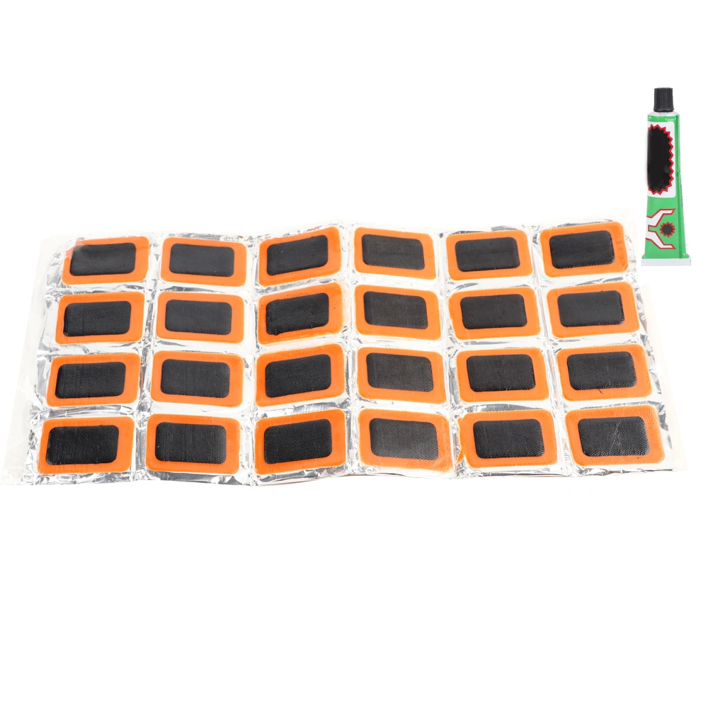 48pcs Bicycle Tire Rubber Patch Kit with Glue Bike Tire Inner Tube Puncture Repairing Patch