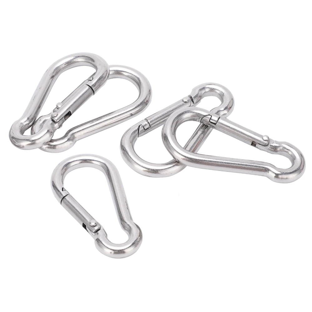 5pcs 40mm Carabiner Clip Stainless Steel Heavy Duty Spring Snap Hook for Hammock Dog Leash