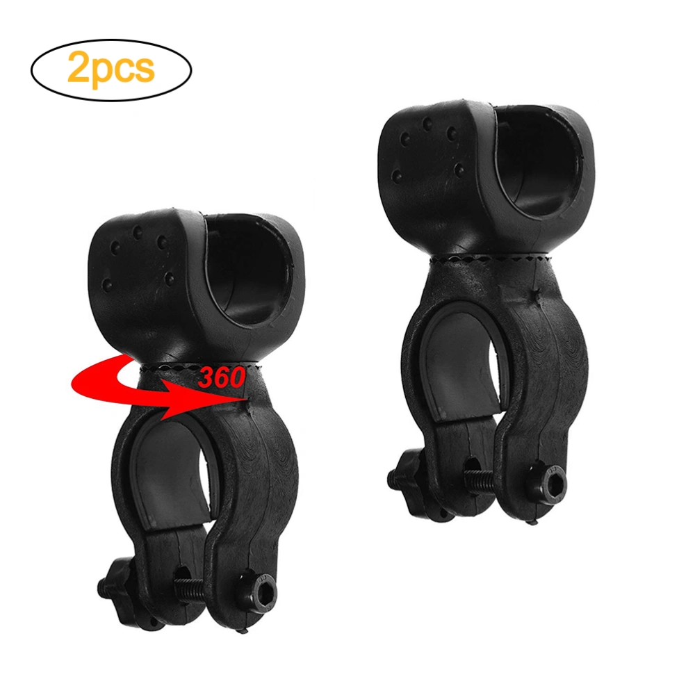 2 Pcs 360 Degree Rotation Bike Flashlight Mount Holder Cycling Bike Flashlight Bracket Stand Support Holder