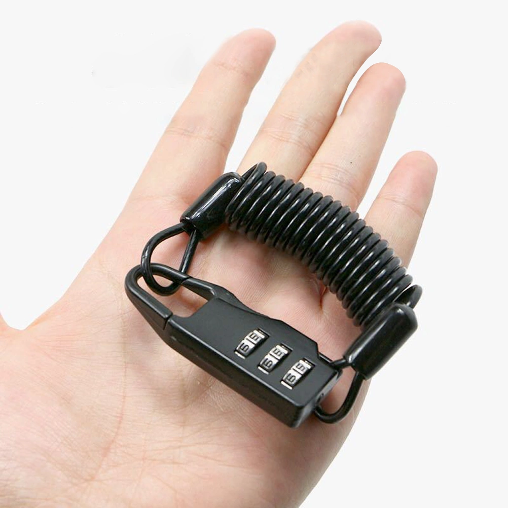 Portable Bike 3 Digit Combination Spring Cable Lock Anti Theft Resettable Bike Cable Lock for Travel Luggage Helmet