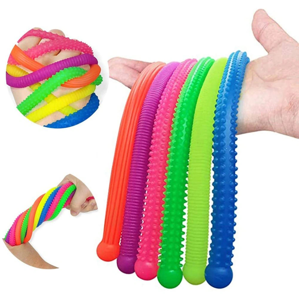 6 pcs Random Style Stretchy String Fidget Sensory Toys TPR Sensory Toys Anxiety Relief Toys for Homeschool Office Decompression