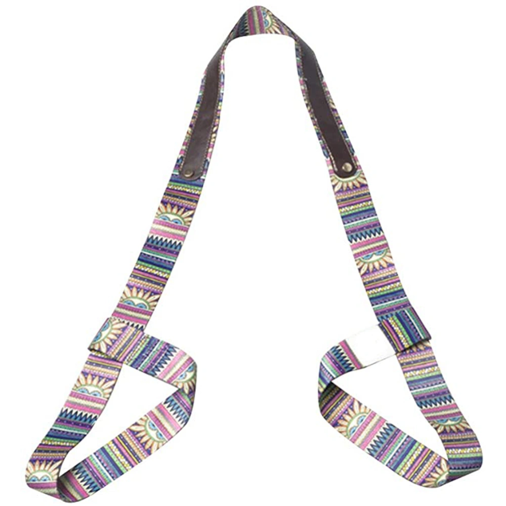 Yoga Mat Strap Printed Stretch Fitness Sling Belt Yoga Mat Carrier Holder Strap