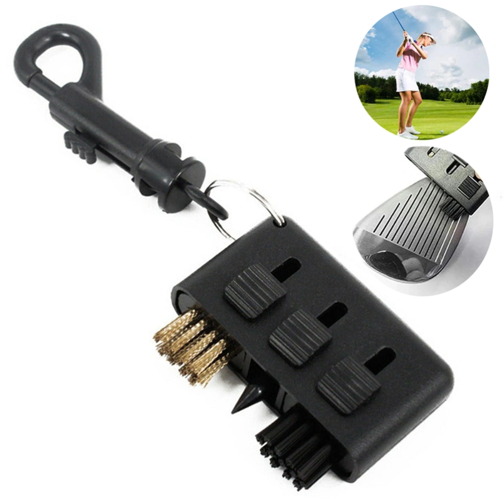 3 in 1 Golfs Club Brush Golfs Clean Tool Flexible Portable with Key Chain Golfs Club Cleaner