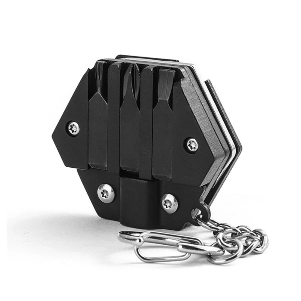 Multifunctional Mini Portable Folding Tool Hexagon Coin Tool Small Pocket Keychain Hanging Key Chain Outdoor Survival Tool